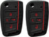 Silicone Key Cover Case Remote Fob Protector fit for VW Golf Polo 2016-2017 4 Buttons Keyless Entry Remote Key Fob Skin Protective key Jacket (Bla...
