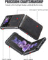 Samsung Galaxy Z Flip 3 5G Case,Galaxy Z Flip 3 Leather Phone Case with Hard Shockproof Back Cover Slim Durable, for Galaxy Z Flip 3 5G 2021 (Blac...