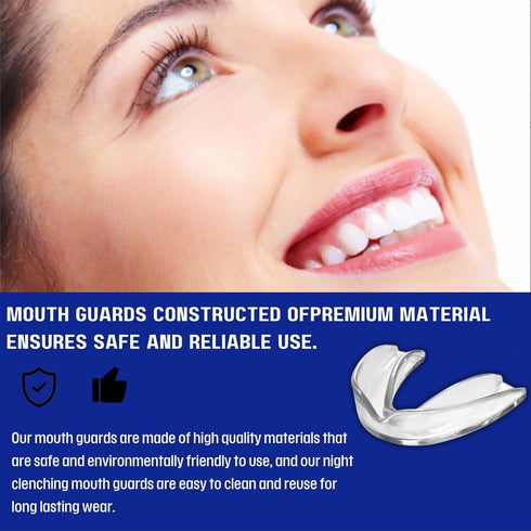 Mouth Guard for Grinding Teeth at Night, Sleep Mouth Guard, Reusable Mouth Guard for Sleeping Professional Stops Bruxism and Teeth Clenching (4 Pi...