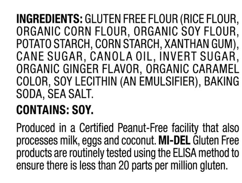 Mi-Del Ginger Snap Cookies Flavor - Non GMO Certified, 0g Trans Fat Gluten Free Cookies Snacks (Pack of 1)...