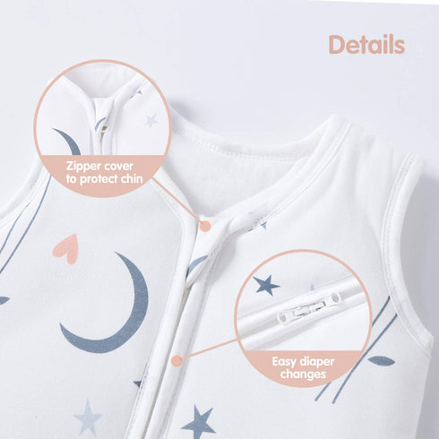 Mosebears Sleep Sack Baby Winter Wearable Blanket with 2-Way Zipper,2.5 TOG Cotton Sleep Sack Unisex (White Animal, 0-6 Months)...