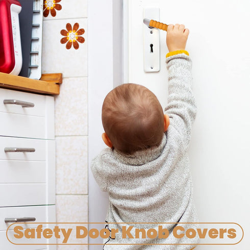 ISKYBOB Set of 5 Door Knob Covers Door Handle Foam Safety Cover Guard Protector for Kid...