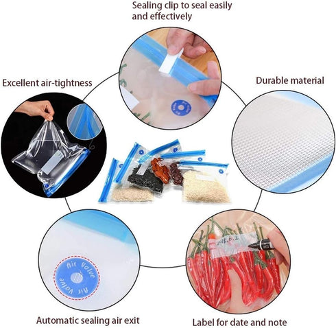 10pcs Handy Portable Sealing Food Vacuum Sealer Bags Machine Kitchen Always fresh seal vac Heat Sealing Machine(NO Hand Pump)...