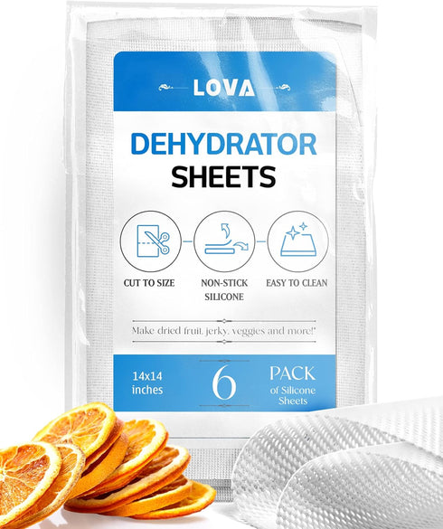 Silicone Dehydrator Sheets (6 Pack) Dehydrator Accessories for Cosori, Excalibur, Magic Mill- Fine MeshTrays - Mats, Jerky, Fruit and More...
