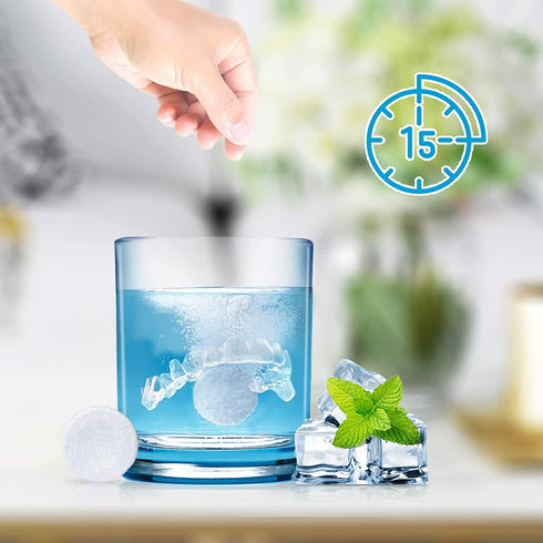 Retainer & Denture Cleaner Tablets - 4 Months Supply (120 pcs) Dental Retainers for Aligner - Mouth & Night Guards - False Teeth Whitening - Remov...