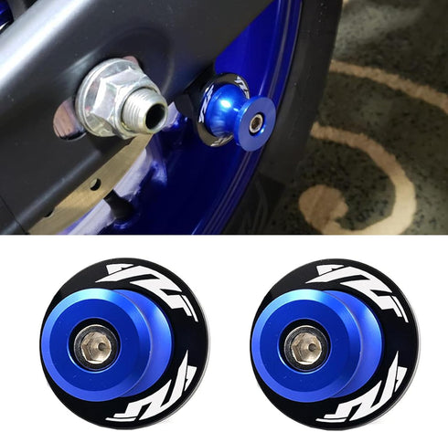2pcs 6MM M6 X1.5 Motorcycle Swing arm Sliders Stand Spools fits for YZF R1 R3 R6 R7 R125 R25 R1000 (Blue)...