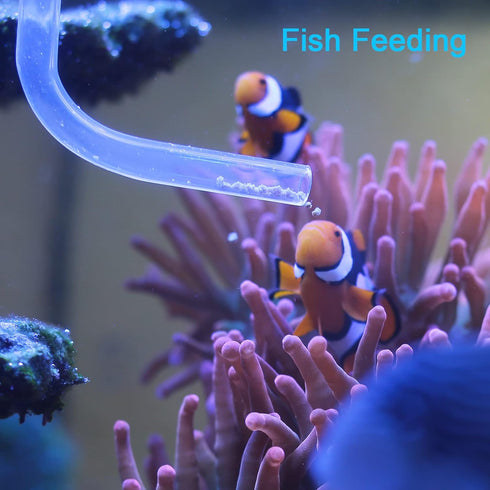 Aquarium Coral Feeder Fish Feeder Waste Clean Tool Manual Cleaner Water Changer Fish Tank Cleaning Tool Siphon Dropper Waste Remover Aquatic Botto...