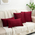 HWY 50 Burgundy Red Velvet Throw Pillow Covers 20x20 Inch, Pack of 2 Soft Cozy Solid Decorative Luxury Cushion Cases for Couch Sofa Bed Living Roo...