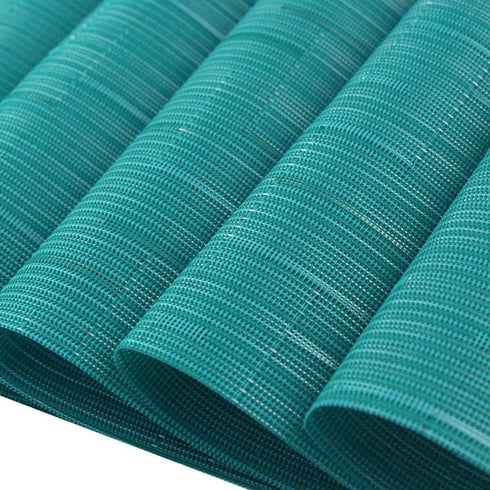 Vinyl Placemats Washable Table Mats Easy to Clean Woven Placemats for Kitchen Dining Table Set of 4 (Turquoise)...