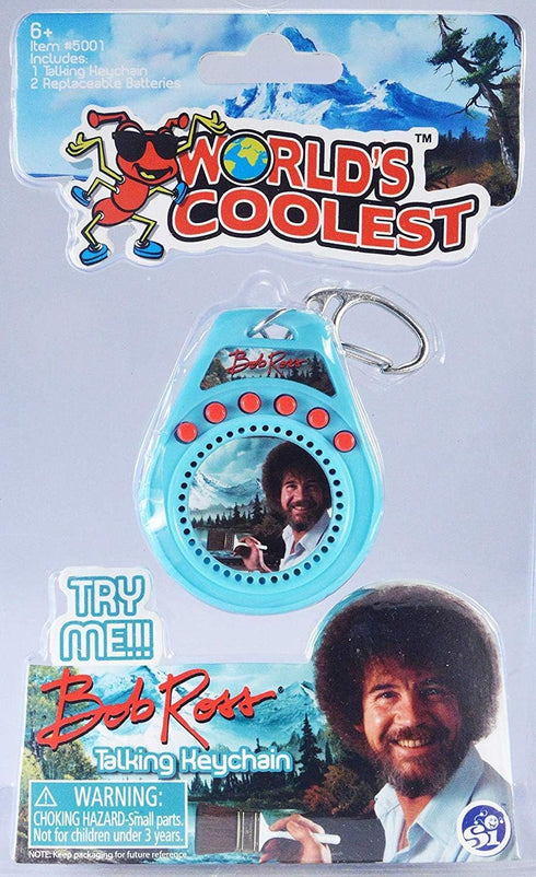 World's Coolest Bob Ross Talking Keychain, Multicolor, Small...