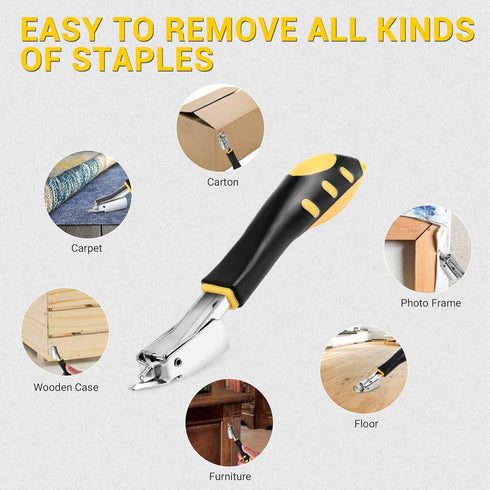 Upholstery and Construction Heavy Duty Staple Remover Tack Lifter Office Claw Tools Yellow...