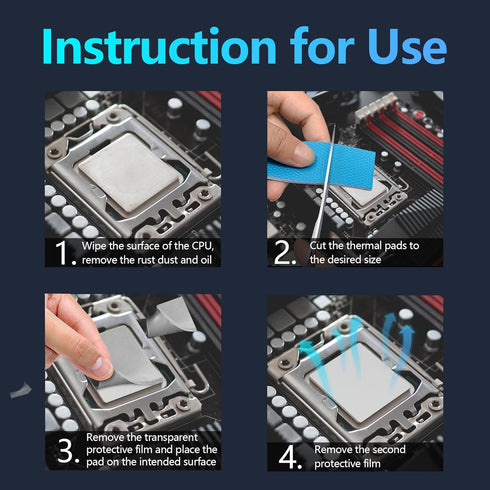 12.8 W/mK Thermal Pad, 85x45x1.0mm, Silicone Cooling Thermal Pads and Non Conductive High-Temperature Resistance with Dual Self-Adhesive Films for...