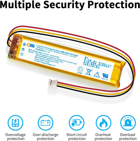 CBQ 1500mAh MX Keys Replacement Battery for MX Keys K800 YR0073, 802085P 802085 533-000177 533-000221 533-000141,Wireless Keyboard Mouse Replaceme...