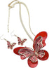Elegant Acrylic Monarch Butterfly Necklace and Earrings Morpho Butterfly Jewelry Sets Insect Dangle Drop Pendant for Women Ladies...