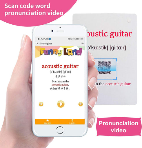 20PCS/Set Instrument Kids Gifts English Flash Cards Pocket Card Educational Learning Baby Toys for Children Pre-Kindergarten...