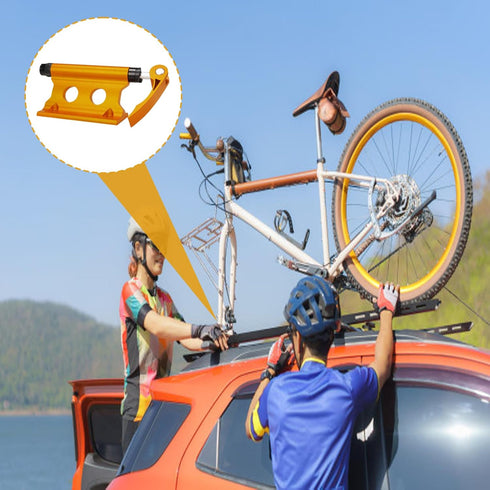 Bike Fork Mount,CNC Aluminum Alloy Bicycle Front Fork Fixed Clip Luggage Rack Quick Release Fork Mount Truck Bed Bicycle Carrier Portable for Truc...