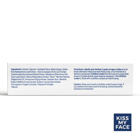 Kiss My Face Sensitive Toothpaste Gel, Citrus Mint Gel, Protection for Sensitive Teeth and Gums, with Tea Tree Oil, Aloe and Iceland Moss, Fluorid...