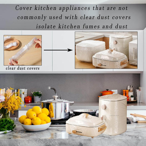 30 PCS Kitchen Small Appliance Dust Covers,Disposable Thickened Plastic Dust Cover for Air Fryer,Blender,Coffee Maker,Pressure Cooker & Slow Cooke...