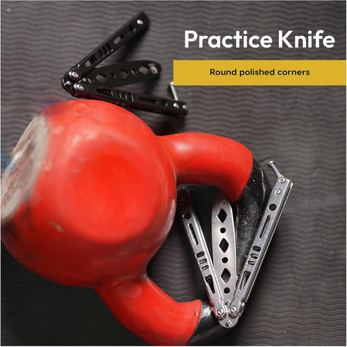 Pack of 2 Butterfly Knife Trainer Set with Pouches - Master Knife Tricks with Balisong Knife Trainer Stainless Steel Training Butterfly Knife...