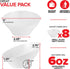 6oz White Plastic Serving Bowls (8 Pack) Small Disposable Snack Bowl Candy Dishes, Buffet Containers for Chips, Popcorn, Snacks, Mints, Salad Bar,...