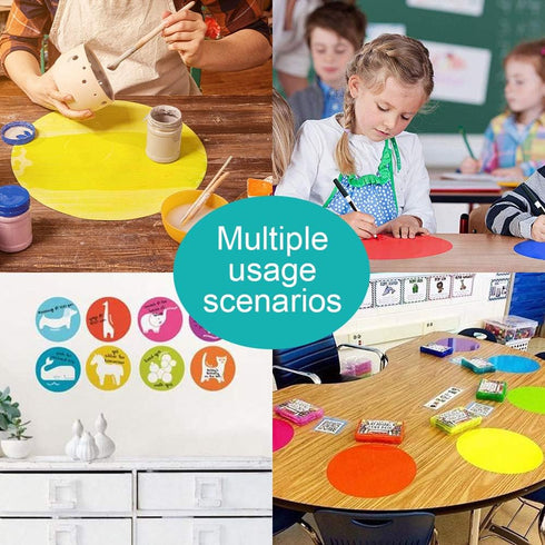 HOXHA Dry Erase Dots, Colorful Dry Erase Circles White Board Removable Markers Wall Decal Spots Stickers Set for Home Office Classroom Students Ta...