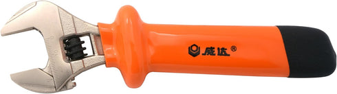 WEIDA 8" Heavy Duty Insulated Electrician Adjustable Wrench Cushion Grip And Nickel-Plated Surface Anti-Rust...