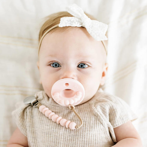 Ryan & Rose Cutie PAT Pacifier Teether (Flat, Pink)...