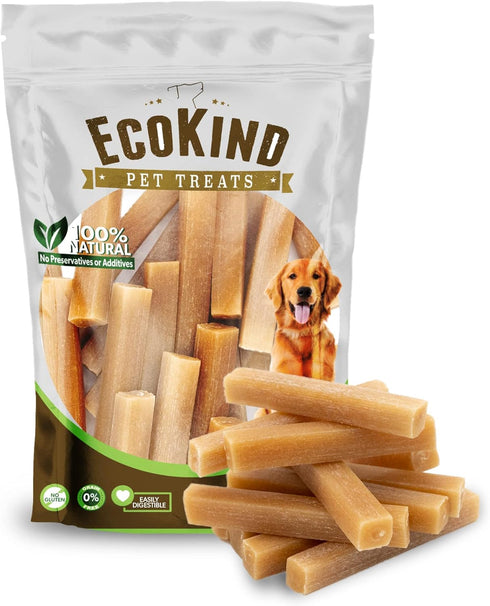 EcoKind Pet Treats Premium Gold Peanut Butter Flavored Churro Chews | All Natural Himalayan Yak Cheese Dog Chew for Small to Large Dogs | Keeps Do...
