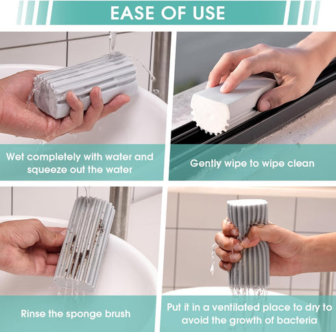 6 Pack Damp Dusting Sponge Duster, Grey Dust Cleaning Sponge, Reusable Household Cleaning Sponge Tool for Blinds, floorboards, fan blades, Vents, ...