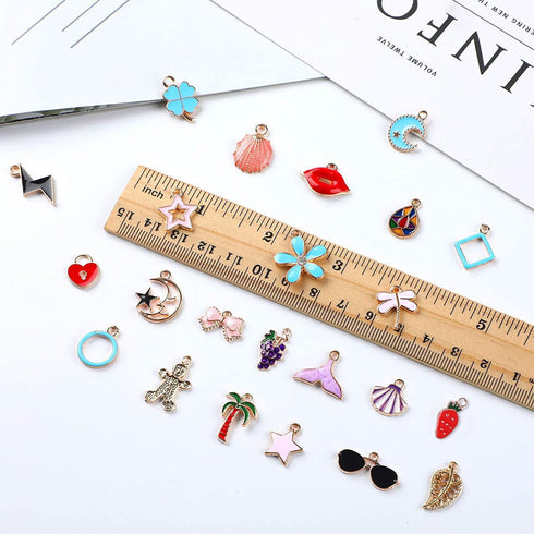 SANNIX 170Pcs Jewelry Making Charms Assorted Gold Plated Enamel Necklace Bracelet Charms Pendants for DIY Jewelry Making...