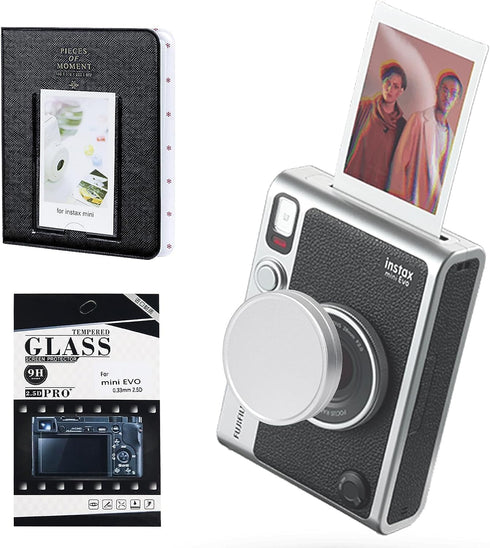 Lens Cap for Fujifilm Instax Mini Evo Instant Camera Accessories for Fuji Mini Evo with Lens Cap, Screen Protector, Mini Photo Album(No Camera)...