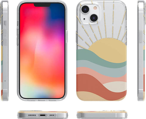 Casely iPhone 13 Mini Case | Here Comes The Sun | Cute Colorblock Sunset Case...
