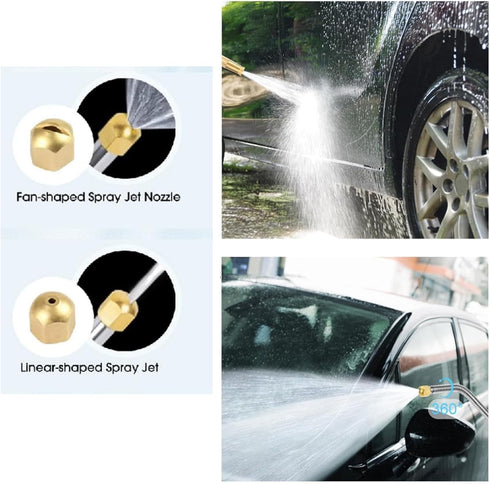 High Pressure Power Washer Wand. Includes 2 Different Nozzles And Hose Quick Connector, High Pressure Hose Nozzle For Garden Car Pet Patio Cleanin...