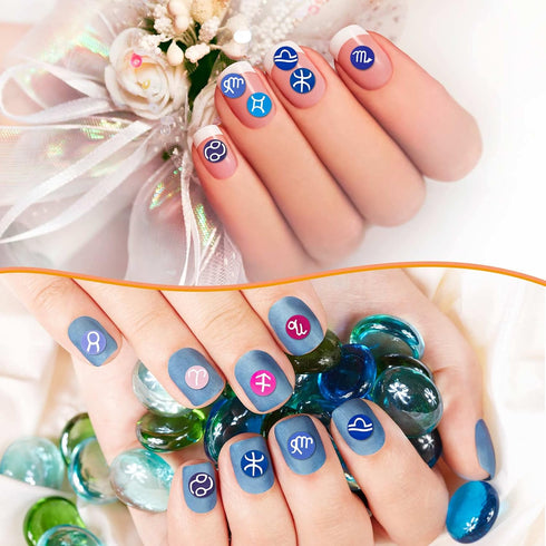 PAGOW Nail Art Handcraft 3D Charm Soft Polymer Clay Slices, Epoxy Resin Manicure Astrology Constellation Flake Design 12 Zodiac Signs Decor Fashio...