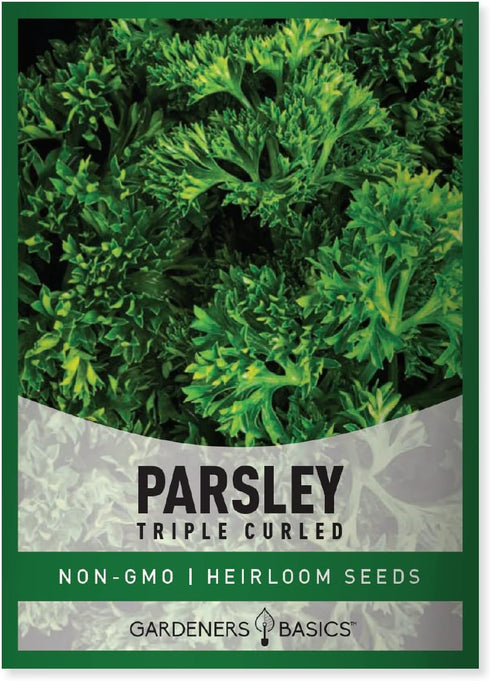 Gardeners Basics, Curled Parsley Seeds for Planting Indoors and Outdoors Heirloom, Open-Pollinated, Non-GMO Curly Herb Variety- Great for Home Gar...