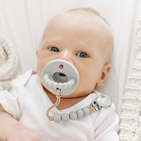 Ryan & Rose Cutie PAT Pacifier Teether (Flat, Grey)...