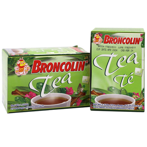 Broncolin Tea, Natural Remedy, Herbal Tea made with Plant Extracts, 2-Pack of 25 Tea Bags, 2 Boxes...