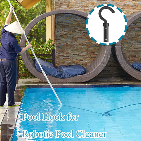 Hook for Robotic Pool Cleaner, Pool Hook for Poles, Pool Accessories Hook Customized for Pool Vacuum Robot Including Cordless, above Ground and Un...