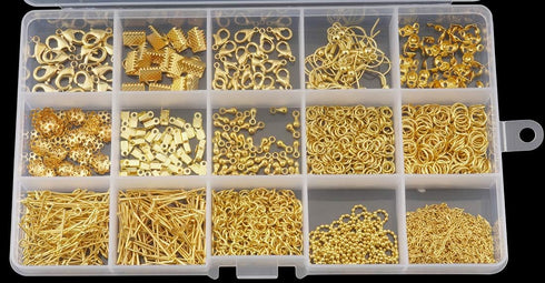 ALLinONE Jewelry Making Supplies Kit Jewelry Findings Necklace Earring Repair Kit for DIY Craft Jewelry Making (Gold)...