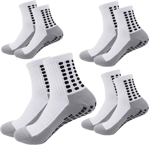 Anti Slip Athletic Grip Socks,Grip Soccer Socks with Grippers,Stretch Athletic Socks for Sports...