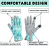Leather Gardening Gloves for Women, Breathable Spandex & Thorn Proof Garden Gloves for Weeding Planting Digging, Flexible Touch Screen Grip - Medi...