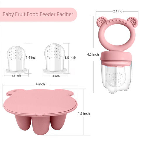 Silicone Breast Milk Popsicle Mold & Fresh Food Teether Feeder - Self Feeding Baby Frozen Breast Milk Teether with Forage Feeder and Ice Cube Tray...