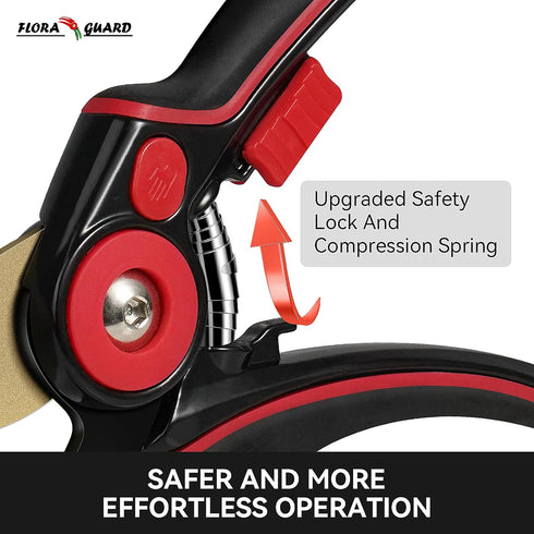 Flora Guard Garden Shears 8.2" Bypass Pruning Shears, Professional Ultra Sharp Sk5 Steel Garden Clippers, Rubber Handle Heavy Duty Plant Cutting S...