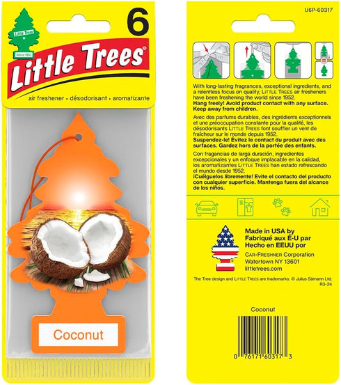 LITTLE TREES Air Fresheners Car Air Freshener. Hanging Tree Provides Long Lasting Scent for Auto or Home. Coconut, 24 Air Fresheners...