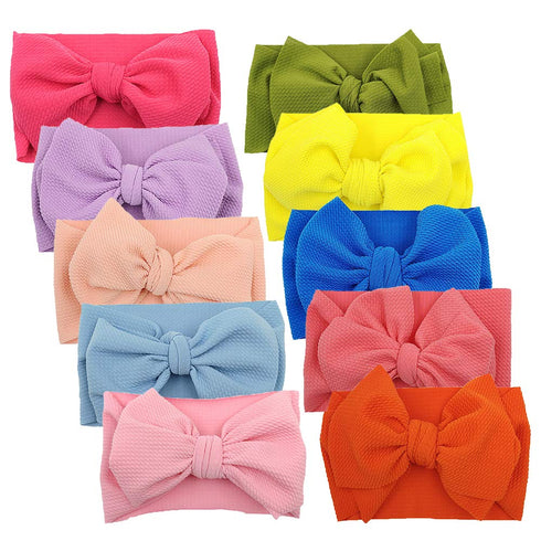 KIDOCHEESE Big Bows Headbands with Elastics Nylon Oversized Head Wraps and Large Hair Accessories for Newborns, Infants, Toddlers, and Kids...