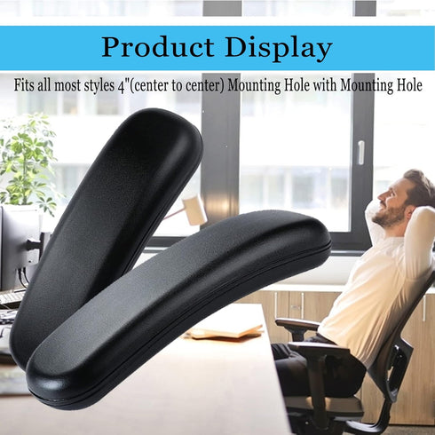 Office Chair Arm Replacement Armrest Pads (Set of 2) Oval Shaped Office Chair Parts Arm Rest for Desk Chair with Mounting Hole Patterns Screws...