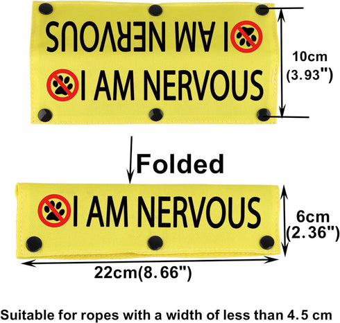 Funny Dog Leash Sleeve I am Nervous Dog Leash Wrap Sleeve Pet Birthday Gift (I AM NERVOUS-YE Sleeve)...