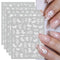 JMEOWIO 12 Sheets Spring White Flower Nail Art Stickers Decals Self-Adhesive Pegatinas Uñas Summer Butterfly Leaf Floral Nail Supplies Nail Art De...