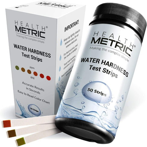 Health Metric Pro Water Hardness Test Kit | Quick & Easy Hard Water Test Strips for Water Softener Dishwasher Well Spa and Pool Water | 50 Tester ...