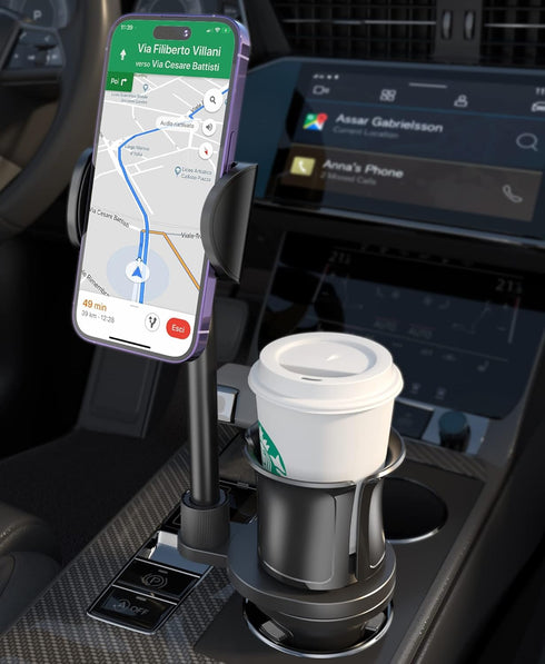 Car Cup Holder Phone Mount: Universal Auto Cell Phone Stand with Drink Expand Cup Holder for Truck | SUV | Automobile Compatible with iPhone & Sam...